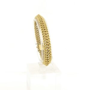 14 karaat gouden Franse gourmet schakel armband | 19 cm