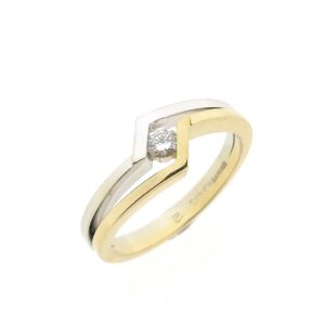 14 karaat bicolor ring met diamant van Diamonde