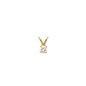 14 karaat geelgouden minimalistische hanger met een 0,11 ct. diamant