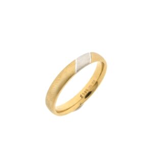 14 karaat bicolor gouden gematteerde ring