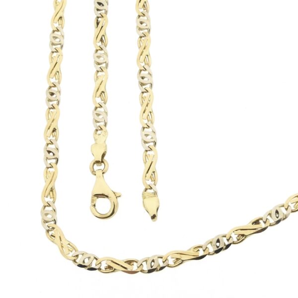 14 karaat bicolor gouden infinity schakel ketting