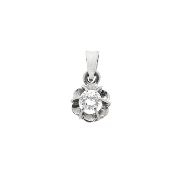 14 karaat witgouden oorstekers met 0,20 ct. diamant