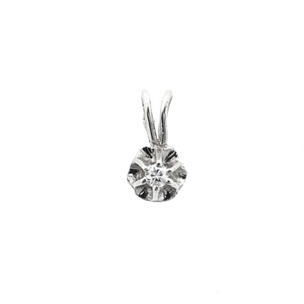 14 karaat witgouden hanger met een 0,025 ct. diamant