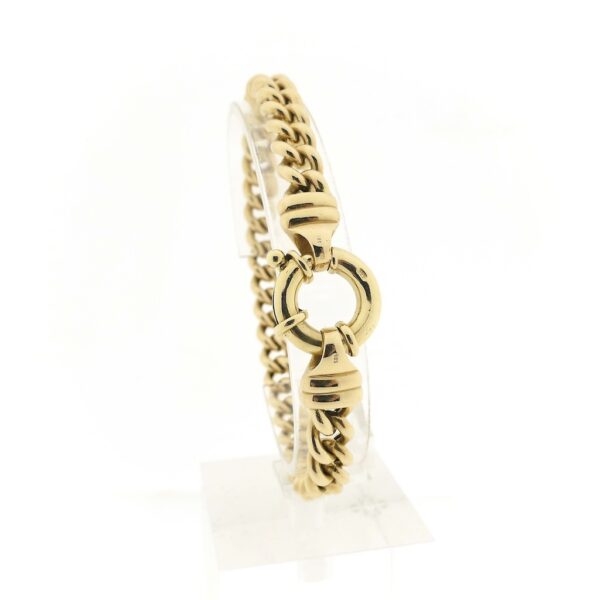 14 karaat massief gouden gourmetschakel armband | 22 cm