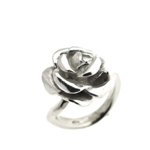 zilveren ring roos