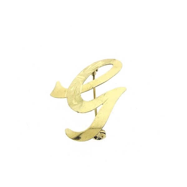 14 karaat gouden letter broche; G