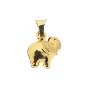 18 Krt. Gouden hanger van een olifant | Minimalistisch