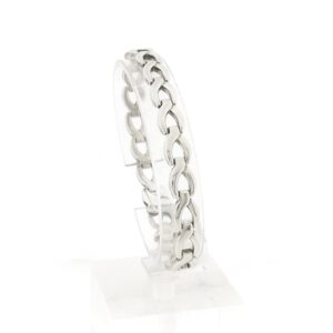 Zilveren fantasie schakel armband | 19 cm