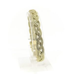 14 karaat gouden gevlochten vossenstaart schakel armband | 18,5 cm