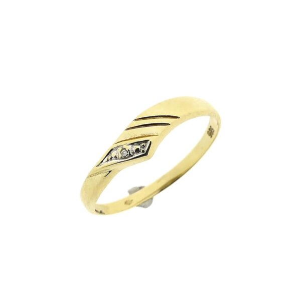 14 karaat gouden ring met diamant | 0,005 ct.