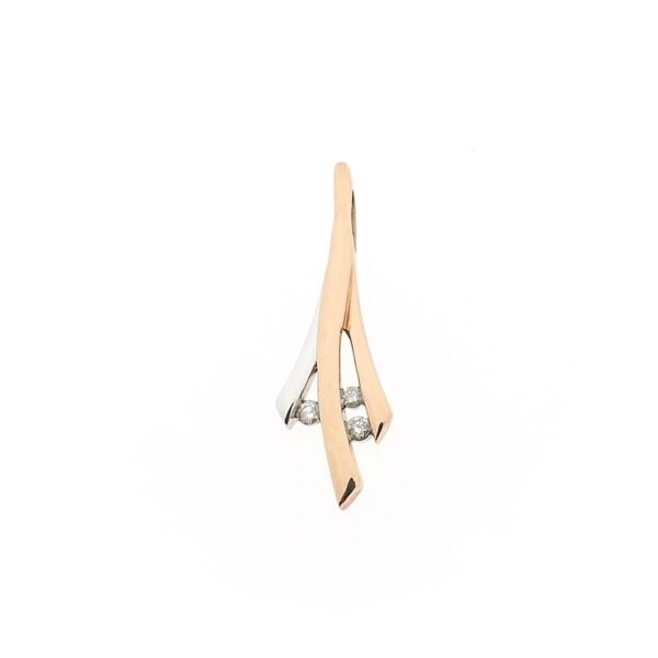 14 karaat bicolor gouden hanger met diamant | 0,085 ct.