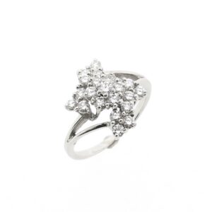 18 karaat witgouden entourage ring met diamant