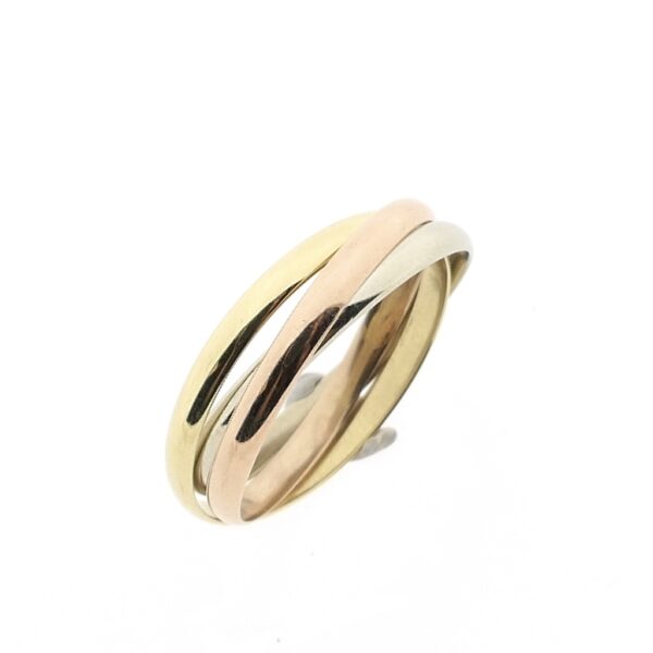 14 karaat tricolor gouden Trinity ring