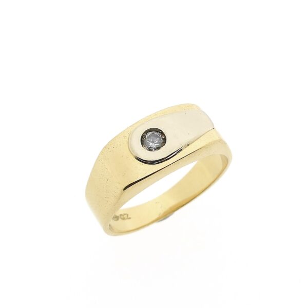 14 karaat bicolor gouden ring met zirconia