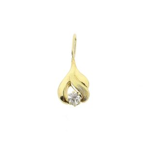 14 karaat gouden minimalistische hanger met zirconia