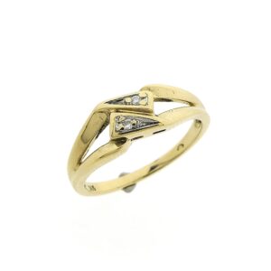 14 karaat gouden ring met diamant | 0,02 ct.