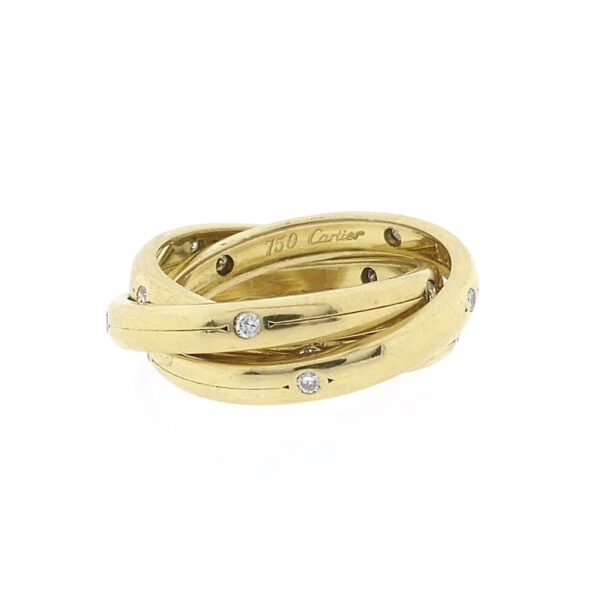 18 Krt. Gouden trinity ring met diamant; 0,225 ct. | Cartier