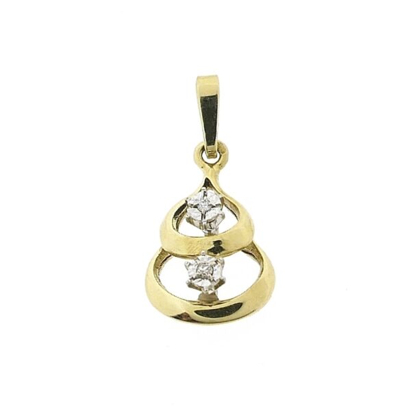 14 karaat gouden fantasie hanger met diamant | 0,01 ct.