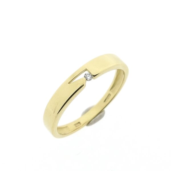 14 karaat gouden solitair ring met diamant