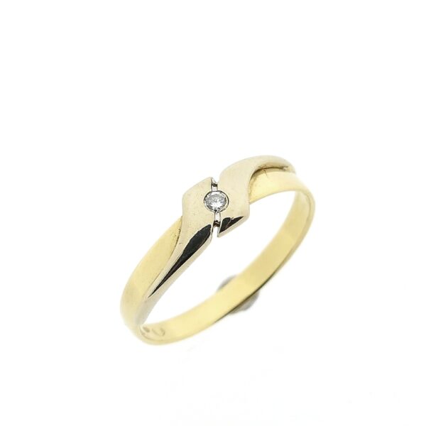 14 karaat bicolor gouden ring met diamant