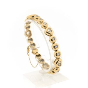 18 karaat geelgouden armband van het merk Chopard; happy diamond collectie