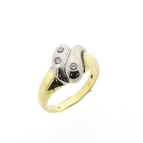 14 karaat bicolor gouden ring met diamant