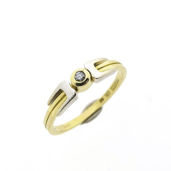 14 karaat bicolor gouden ring met diamant | Desiree