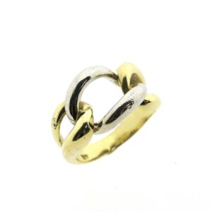 Exclusief 18 karaat bicolor gouden geknoopte ring