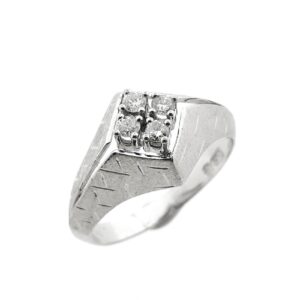 14 karaat witgouden ring met diamant