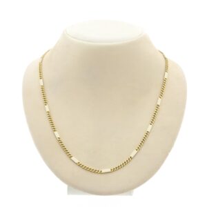 14 karaat bicolor gouden figaro/gourmet schakel ketting