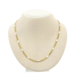 14 karaat bicolor gouden figaro/gourmet schakel ketting