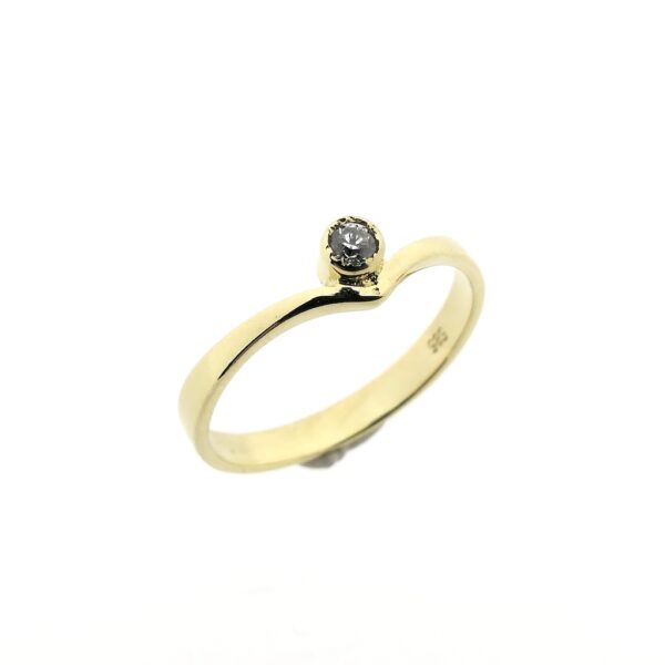 gouden v-ring met zirconia