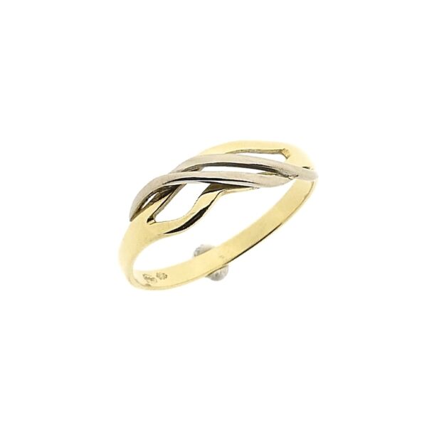 14 karaat bicolor gouden fantasie ring