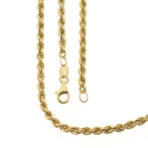 14 karaat gouden gedraaide schakel ketting | 48 cm