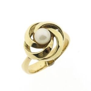 14 karaat gouden ring met parel