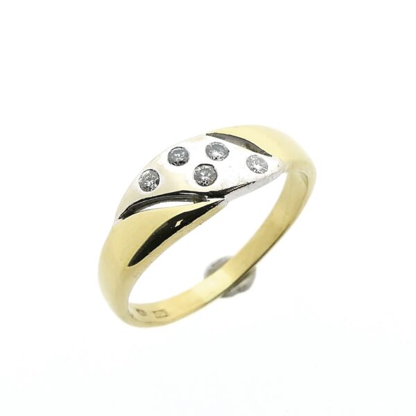 14 karaat bicolor gouden ring met diamant