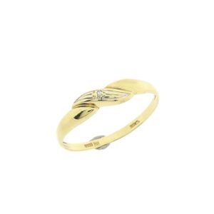 14 karaat gouden ring met diamant | 0,005 ct.