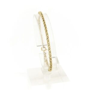 14 karaat gouden jasseron schakel armband | 18,5 cm