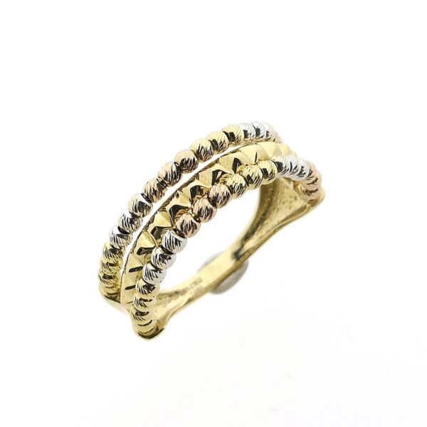 14 karaat tricolor gouden ring