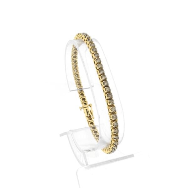 14 karaat geelgouden armband met totaal 3,71 ct. diamanten