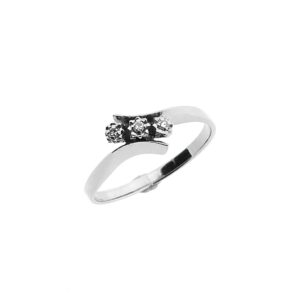 14 karaat witgouden ring met diamant | 0,03 ct.