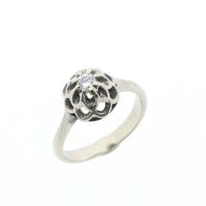 14 karaat witgouden ring met diamant