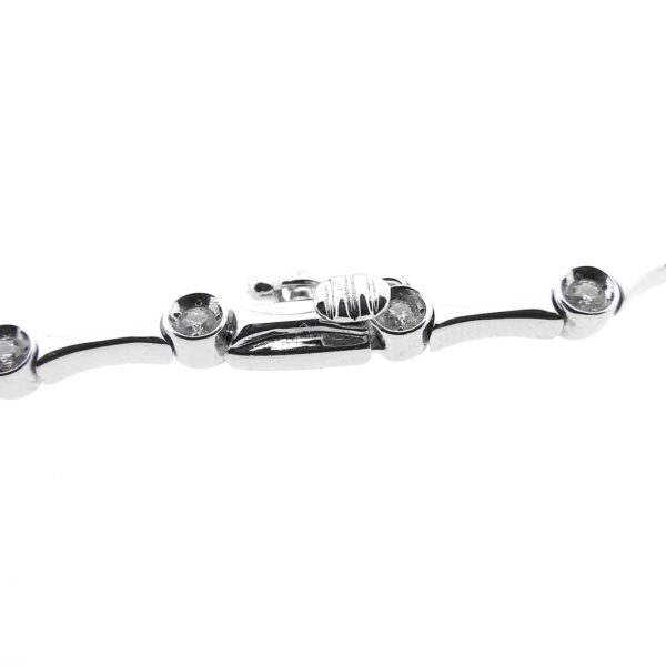 Platina armband met diamant; 0,72 ct. | 19 cm