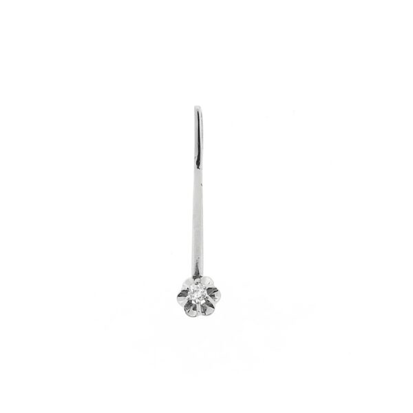 14 karaat witgouden hanger met diamant | 0,04 ct.