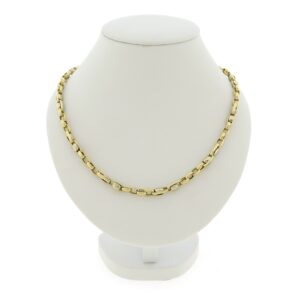 14 karaat bicolor gouden anker schakel collier | 44,5 cm