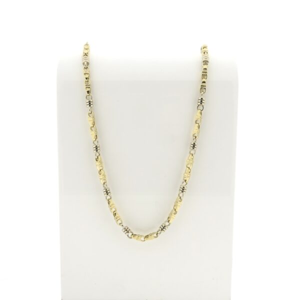 Exclusief 14 karaat bicolor gouden Monte Carlo schakel ketting