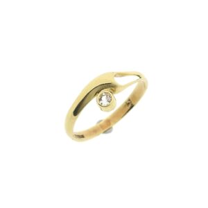 14 karaat gouden solitair ring met zirconia