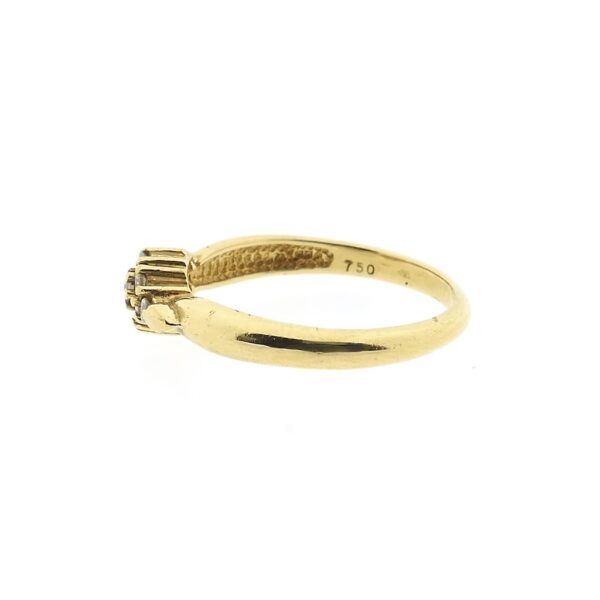 18 Krt. Gouden entourage ring met diamant | 0,18 ct.