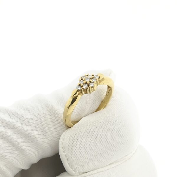 18 Krt. Gouden entourage ring met diamant | 0,18 ct.