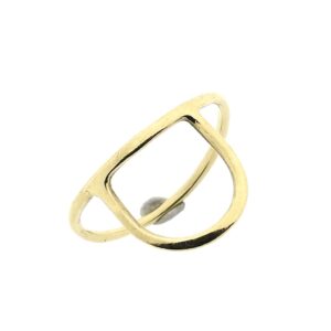 Moderne 14 karaat gouden ring met halve cirkel